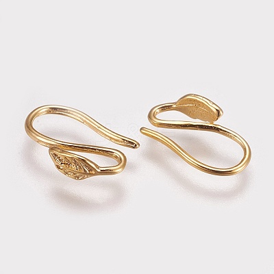 Brass Earring Hooks X-KK-R037-218G-1