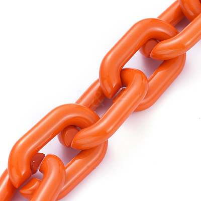 Handmade Opaque Acrylic Cable Chain AJEW-JB00574-08-1