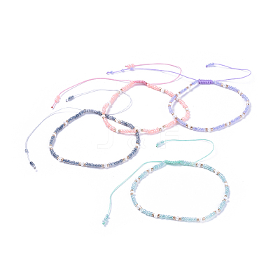 Adjustable Nylon Thread Braided Beads Bracelets BJEW-JB04377-1