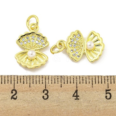 Rack Plating Brass Micro Pave Clear Cubic Zirconia Pendants KK-B091-11-1