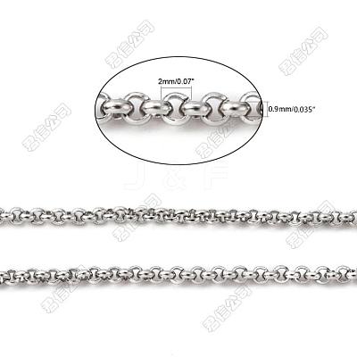 Non-Tarnish 3.28 Feet 304 Stainless Steel Rolo Chains X-CHS-K001-99D-1