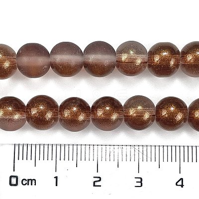 Frosted Transparent Glass Bead Strands X1-GLAA-P065-8mm-13-1