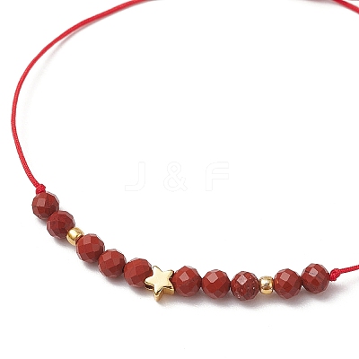 Natural Round Red Jasper Beads Braided Bead Bracelets for Women BJEW-JB11655-06-1