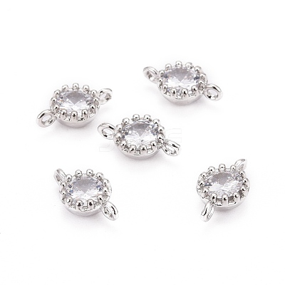Flower Brass Micro Pave Cubic Zirconia Links ZIRC-L054-09P-NR-1