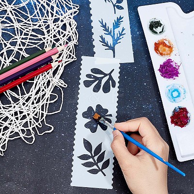 8Pcs 8 Styles PET Plastic Drawing Painting Stencils Templates AJEW-WH0165-26E-1