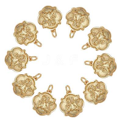 10Pcs Brass Pendants ZIRC-SZ0004-40-1