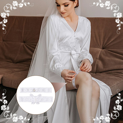 1 Set Butterfly Polyester Garter Leg Ring Sets DIY-OC0013-43A-1