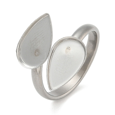 304 Stainless Steel Cuff Rings Components X-STAS-K279-02E-P-1