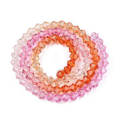 Gradient Color Baking Paint Glass Bead Strands X-DGLA-A039-T6mm-A04-1