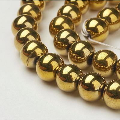 Non-Magnetic Synthetic Hematite Beads Strands G-G091-10mm-1-1