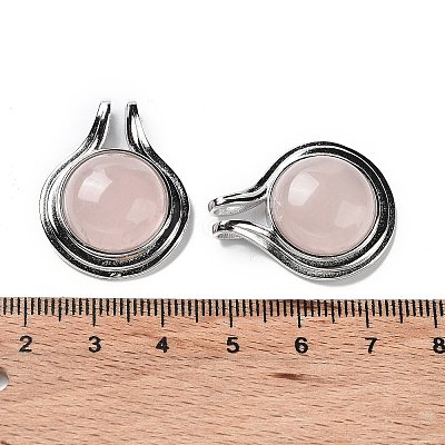 Natural Rose Quartz Pendants G-M405-06P-03-1