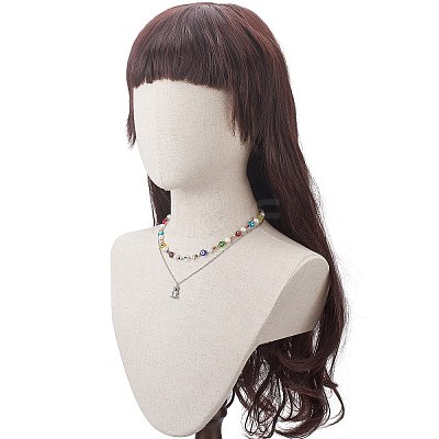 2Pcs 2 Style Natural Pearl & Evil Eye Beaded Necklaces with Bear Pendant for Women NJEW-TA00019-1