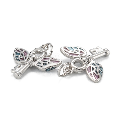 Brass Enamel  Pendants KK-C223-12P-1