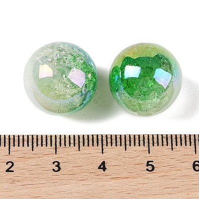 UV Plating Opaque Crackle Two-tone Acrylic Beads MACR-C032-01J-1
