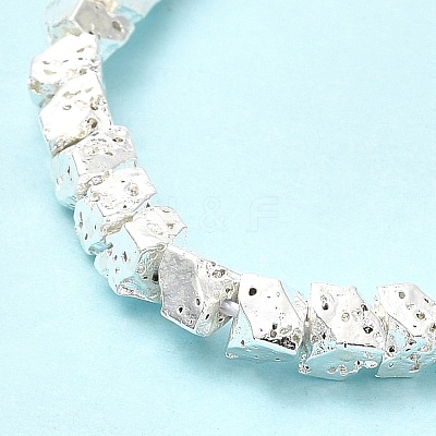Electroplated Natural Lava Rock Beads Strands G-G984-11S-1
