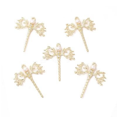 Brass Micro Pave Cubic Zirconia Pendants X-KK-I697-18G-1