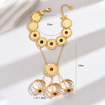 Bohemian Brass Finger Ring Bracelets KT1838-2-1