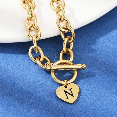 Golden 304 Stainless Steel Charm Bracelets NJEW-K284-01G-N-1