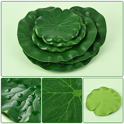 Artificial EVA Foam Lotus Leaf & Flower AJEW-SP0003-26C-1