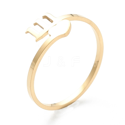 Ion Plating(IP) 201 Stainless Steel Cuff Rings RJEW-M136-01I-G-1