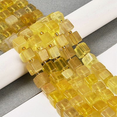 Natural Yellow Fluorite Beads Strands G-G053-B07-01-1