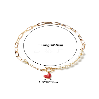 Glass Pearl Beaded Necklaces X1-NJEW-TA00004-1