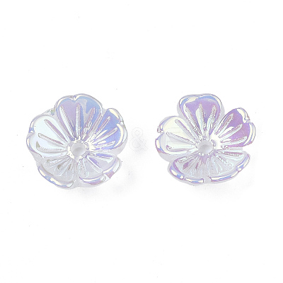 5-Petal Electroplate Acrylic Bead Caps LS-X-PACR-T014-05-1