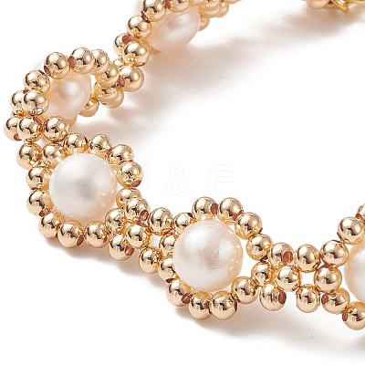 Natural Pearl Beaded Bracelet BJEW-JB09079-1