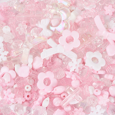 100G Transparent & Opaque Acrylic Beads TACR-TA0001-57E-1