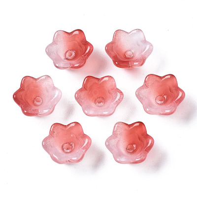 Transparent Two Tone Spray Painted Glass Beads GLAA-Q089-002B-006-1