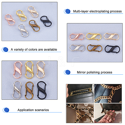 12Pcs 6 Colors Zinc Alloy DIY Bags Adjustable Clasps Accessories FIND-PH0002-89-1
