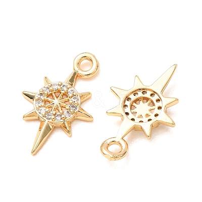 Brass Micro Pave Clear Cubic Zirconia Pendants CU-K002-27B-G-1