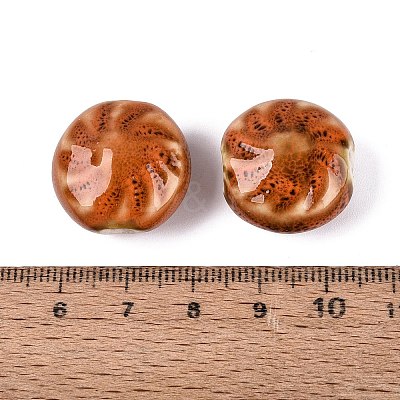 Windmill Spiral Pattern Vintage Handmade Porcelain Beads PORC-N013-19-02-1