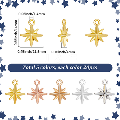 100Pcs 5 Colors Tibetan Style Alloy Pendants FIND-SC0023-23-1