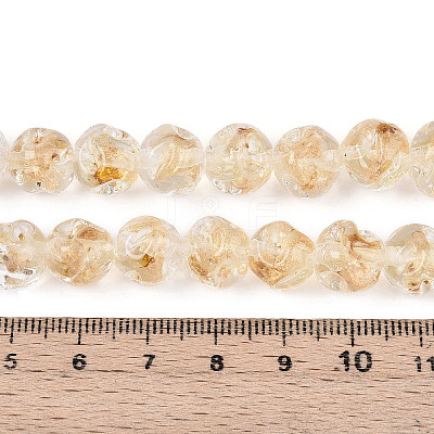 Handmade Gold Foil Glass Beads Strands FOIL-N029-04A-1