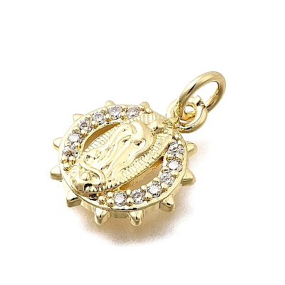 Brass Micro Pave Cubic Zirconia Pendants KK-P336-04B-G-1