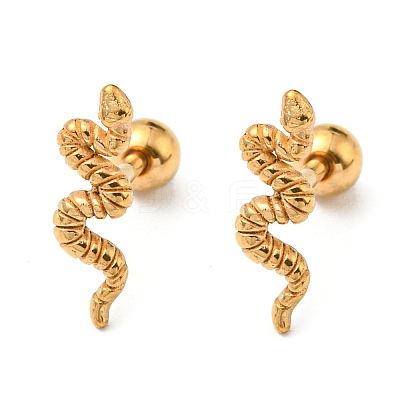 Ion Plating(IP) 304 Stainless Steel Stud Earrings EJEW-Z034-17G-1