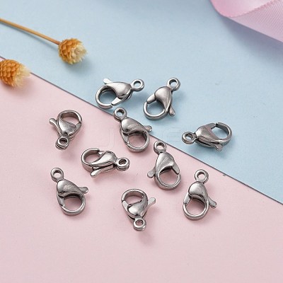 Tarnish Resistant 304 Stainless Steel Lobster Claw Clasps STAS-AB12-1