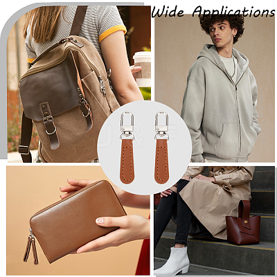 8Pcs PU Leather Zipper Pulls for Handbags Luggage and Jacket FIND-CL0002-09A-1