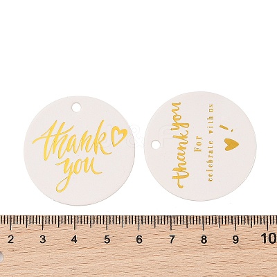 100Pcs Hot Stamping Paper Thank You Printed Gift Tags CDIS-H007-05-1