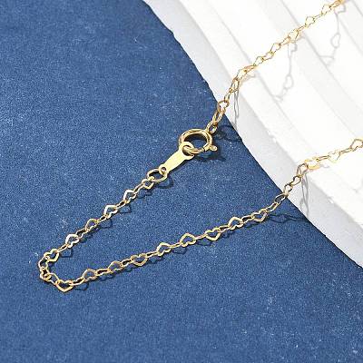 1/20 14K Gold Filled Heart Link Chain Necklaces for Women NJEW-Z068-03G-01-1