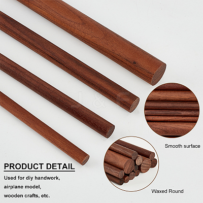 4 Style Waxed Round Wooden Sticks WOOD-OC0002-82-1