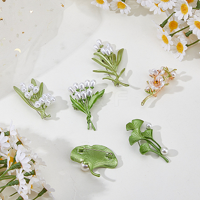 6Pcs 6 Styles Enamel Pins JEWB-FH0003-10-1