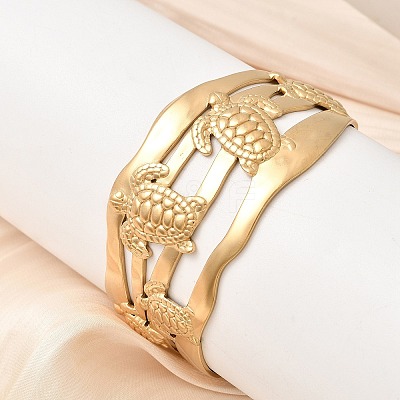 304 Stainless Steel Multi Layered Cuff Bangles for Women BJEW-L719-03B-G-1