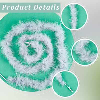 Turkey Feather Ornament Accessories AJEW-WH20018-91A-1