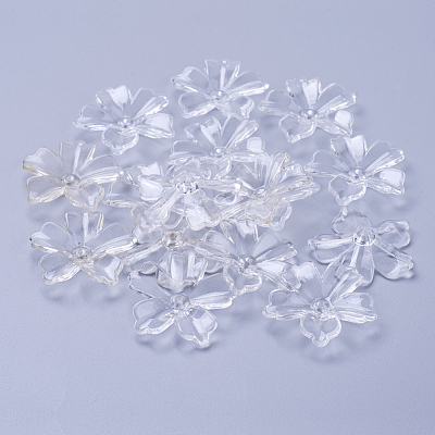 Flower Acrylic Beads PL670Y-1-1