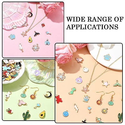 30Pcs 30 Styles Alloy Enamel Pendants ENAM-YW0003-99-1