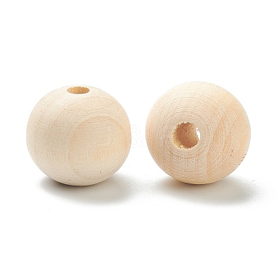 Natural Unfinished Wood Beads LS-WOOD-XCP0001-19F-1