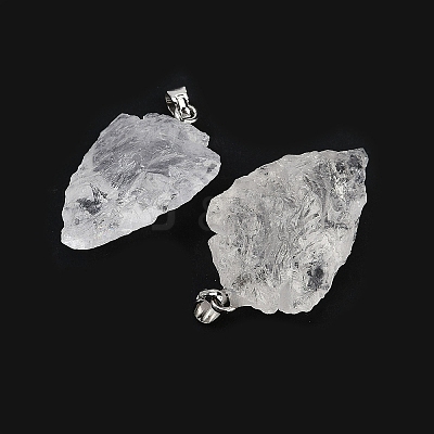 Raw Rough Natural Quartz Crystal Pendants G-G162-01P-03-1