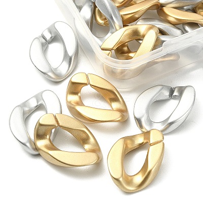 20Pcs 2 Colors Opaque Spray Painted Acrylic Linking Rings OACR-YW0001-52-1
